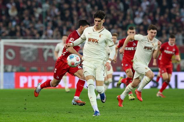 Rodrigo Ribeiro 21 FC Augsburg , FC Augsburg vs 1 FC Koeln, Football, 1 Bundesliga, 24 Matchday, 27 02 2026 DFB regulations prohibit any use of photographs as image sequences and or quasi video Augsburg Bayern Germany Copyright: xkolbert-press ChristianxKolbertx