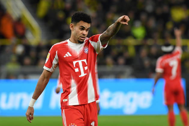 Luis Diaz FC Bayern Muenchen gestures during the Bundesliga match between Borussia Dortmund and FC Bayern Munich at Signal Iduna Park on February 28, 2026 in Dortmund, Germany, Germany Photo by Ralf Treese DeFodi Images Luis Diaz FC Bayern Muenchen gestures during the Bundesliga match between Borussia Dortmund and FC Bayern München at Signal Iduna Park on February 28, 2026 in Dortmund, Germany Photo by Ralf Treese DeFodi Images DFL regulations prohibit any use of photographs as image sequences and or quasi video Photo by Ralf Treese DeFodi Images