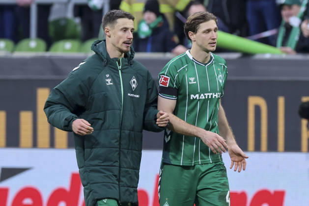 Marco Friedl Werder Bremen and Niklas Stark Werder Bremen talk together, Bundesliga, SV Werder Bremen v 1 FC Heidenheim 1846, Weserstadion, February 28, 2026 in Bremen, Germany Photo by Marco Steinbrenner DeFodi Images Marco Friedl Werder Bremen and Niklas Stark Werder Bremen talk together, Bundesliga, SV Werder Bremen v 1 FC Heidenheim 1846, Weserstadion, February 28, 2026 in Bremen, Germany Photo by Marco Steinbrenner DeFodi Images DFL regulations prohibit any use of photographs as image sequences and or quasi video