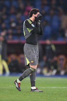 Foto IPP Luciano Adriani Roma 01 03 2026 Campionato di Calcio Serie A 2025 2026 Roma vs Juventus Nella foto: Mile Svilar dopo il gol del pareggio, subito da Federico Gatti della Juve Italy Photo Press - World Copyright Roma italy Italia ITALY Copyright: xR4924_italyphotopressx