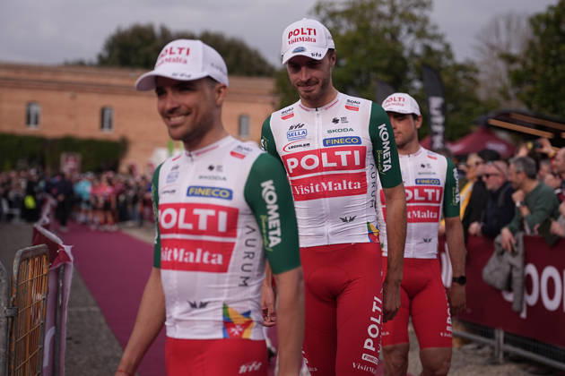 TEAM POLTI VISITMALTA during the team presentation of the Strade Bianche e Strade Bianche Women cycling race in Siena - Tuscany - Italy - Friday, March 6 2026. - cycling Copyright: xMarcoxAlpozzi xLaPressex