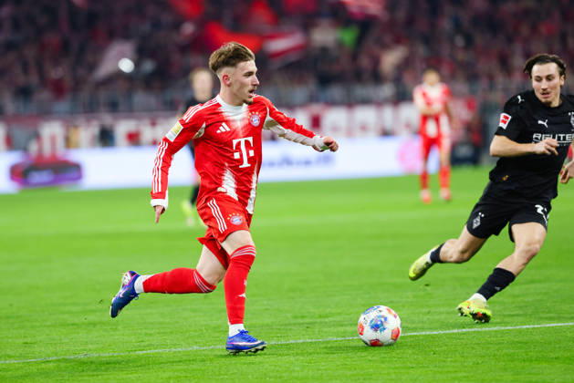 Lennart Karl 42, FC Bayern München at the match between FC Bayern München v Borussia Mönchengladbach, Football, Men, Bundesliga, 2025 2026, 25 Matchday on 06 03 2026 in Munich, Allianz Arena DFL and DFB regulations prohibit any use of photographs as image sequences and or quasi video Bayern Germany