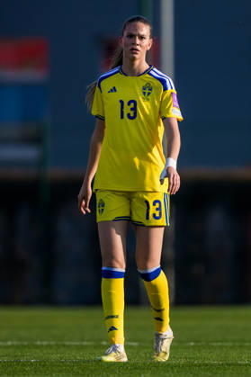 260307 Bella Andersson of Sweden during the FIFA Women™s World Cup Qualifier football match between Serbia and Sweden on March 7, 2026 in Stara Pazova Photo Ludvig Thunman BILDBYRAN code LT LT0784 fotboll football soccer fotball vm kval kval fifa womens world cup qualifier qualifier serbien serbia sverige sweden dam bbeng Copyright: LUDVIGxTHUNMAN BB260307LT053