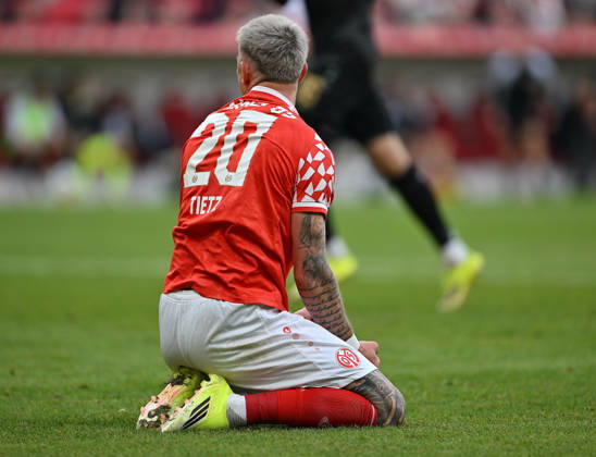 Football I Men I Season 2025 2026 I Bundesliga I 25 Matchday I 1 FSV Mainz 05 VFB Stuttgart I 07 03 2026 Phillip Tietz 20, 1 FSV Mainz 05 disappointed after draw Mainz MEWA Arena Rheinland Pfalz Germany Copyright: xLobeca MaraxWolfx
