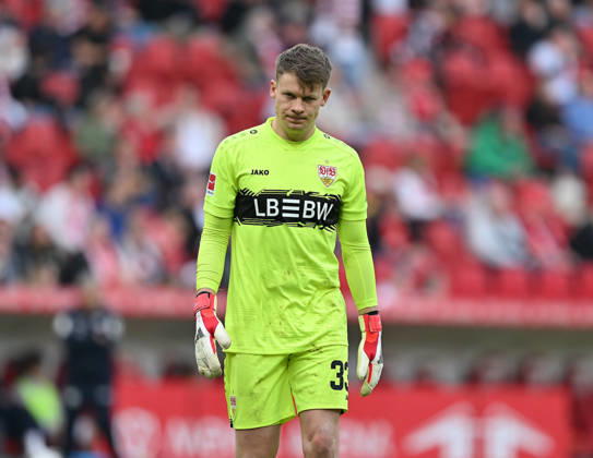 Football I Men I Season 2025 2026 I Bundesliga I 25 Matchday I 1 FSV Mainz 05 VFB Stuttgart I 07 03 2026 Alexander Nübel 33, VFB Stuttgart after conceding 2 2 Mainz MEWA Arena Rheinland Pfalz Germany Copyright: xLobeca MaraxWolfx