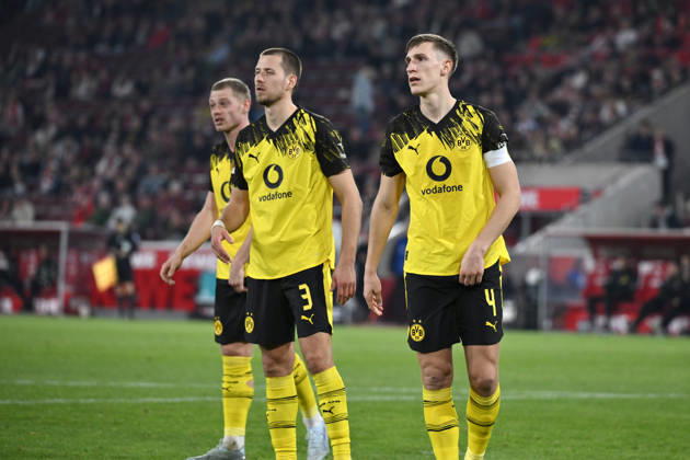 Nico Schlotterbeck Borussia Dortmund , Waldemar Anton Borussia Dortmund , Julian Ryerson Borussia Dortmund , v re 07 03 2026, Football 1 Bundesliga, Season 2025 2026, 25 Matchday, 1 FC Köln Borussia Dortmund 1 2 DFL regulations prohibit any use of photographs as image sequences and or quasi video Koeln RheinEnergieStadion Nordrhein Westfalen Germany Team2
