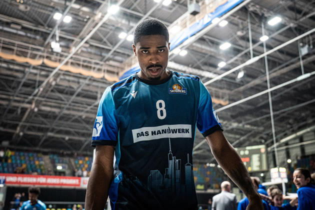 08 03 2026, xhfmx, Basketball easyCredit BBL Bundesliga, Frankfurt Skyliners Bamberg Baskets William Christmas Skyliners Frankfurt DFL DFB REGULATIONS PROHIBIT ANY USE OF PHOTOGRAPHS as IMAGE SEQUENCES and or QUASI VIDEO Frankfurt am Main