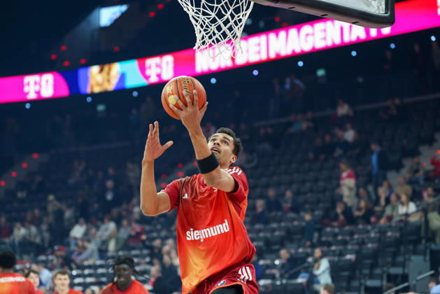 Oscar da Silva FC Bayern Basketball, 01 warming up before the game, GER, FC Bayern Basketball vs Basketball Loewen Braunschweig, Basketball, easycredit Basketball Bundesliga, 25 Matchday, Season 2025 2026, 10 03 2026, GER, FC Bayern Basketball vs Basketball Loewen Braunschweig, Basketball, easycredit Basketball Bundesliga, 25 Matchday, Season 2025 2026, 10 03 2026 Munich Copyright: xEibner-Pressefoto JennixMaulx EP_JML