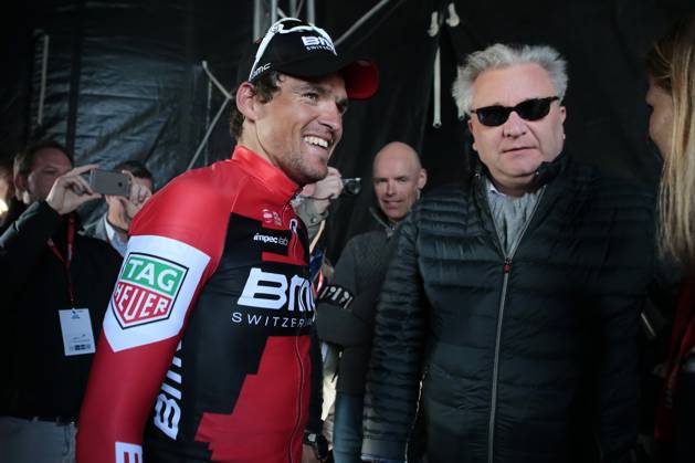 Road cycling, Rad, Radsport, Strasse illustration pictures HARELBEKE, BELGIUM - MARCH 24 : VAN AVERMAET Greg (BEL) Rider of BMC RACING TEAM and Prince Laurent of Belgium during the 60th Record Bank E3 Harelbeke UCI World Tour cycling race with start and finish in Harelbeke on March 24, 2017 in Harelbeke, Belgium, 24 03 17 Harelbeke Belgium Copyright: xJanxDexMeuleneirx