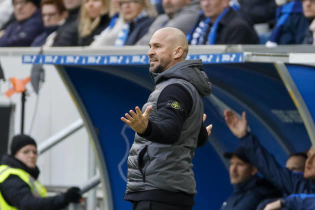Christian Ilzer TSG Hoffenheim, Coach , Germany, Soccer, 1 Bundesliga, Matchday 26, 2025 2026, TSG Hoffenheim vs VfL Wolfsburg, 14 03 2026, Sinsheim PreZero Arena Germany Copyright: xGrantxHubbsx