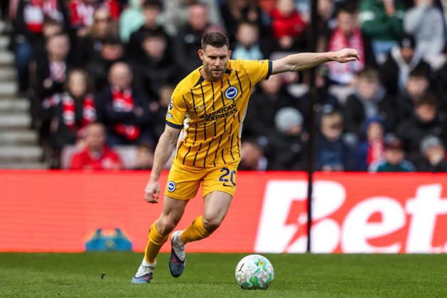 Sunderland v Brighton & Hove Albion - Premier League James Milner of Brighton & Hove Albion clears the ball during the Premier League match between Sunderland and Brighton & Hove Albion at Stadium Of Light in Sunderland, United Kingdom, on March 14, 2026. Sunderland Tyne and Wear United Kingdom Copyright: xNewsxImagesx originalFilename:cosgrove-premierl260314_npF8k