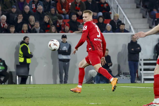 Philipp Lienhart SC Freiburg, 03 on the ball , Germany, Football, UEFA Europa League, Round of 16, 2025 2026, SC Freiburg vs KRC Genk, 19 03 2026, Freiburg im Breisgau Europa Park Stadium Germany Copyright: xGrantxHubbsx