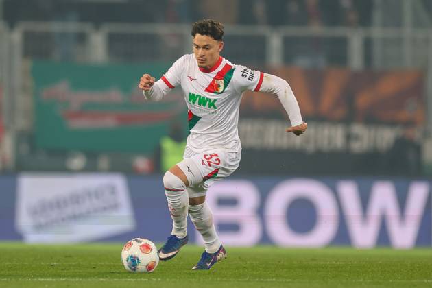 Fabian Rieder 32 FC Augsburg , FC Augsburg vs VfB Stuttgart, Football, 1 Bundesliga, 27 Matchday, 22 03 2026 DFB regulations prohibit any use of photographs as image sequences and or quasi video Augsburg Bayern Germany Copyright: xkolbert-press ChristianxKolbertx