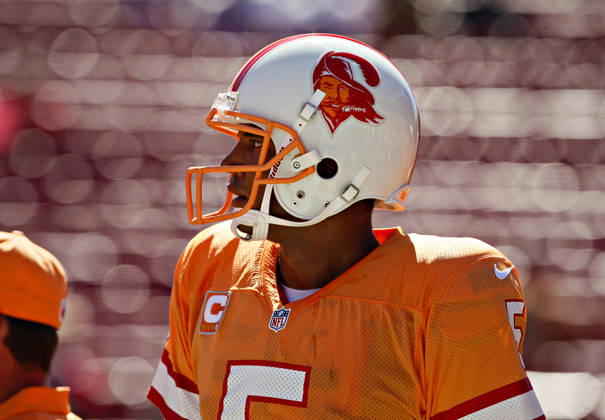 Oct. 21, 2012 - Tampa, FL, USA - Tampa Bay Buccaneers quarterback Josh Freeman (5) warms up prior to the start of Tampa Bay s game against the New Orleans Saints at Raymond James Stadium in Tampa, Florida on Sunday, October 21, 2012. The New Orleans Saints defeated the Tampa Bay Buccaneers, 35-28. Copyright: xDanielxWallacex