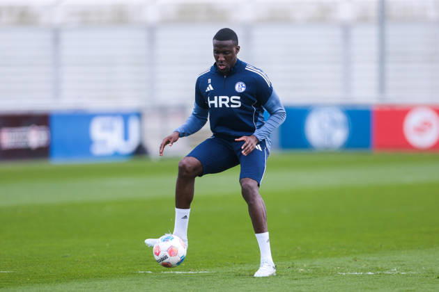 24 03 2026, Football, Training of FC Schalke 04 Bryan Lasme FC Schalke 04 Gelsenkirchen Training ground FC Schalke 04 NRW Germany xRHR PHOTO YYx Copyright: RHR-FOTOx RHR-FOTO YY