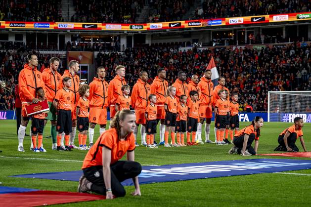 EINDHOVEN lr Virgil van Dijk of the Netherlands, goalkeeper Mark Flekken of the Netherlands, Stefan de Vrij of the Netherlands, Nathan Ake of the Netherlands, Jerdy Schouten of the Netherlands, Quinten Timber of the Netherlands, Denzel Dumfries of the Netherlands, Brian Brobbey of the Netherlands, Donyell Malen of the Netherlands, Cody Gakpo of the Netherlands, Xavi Simons of the Netherlands during the friendly international match between the Netherlands and Ecuador on March 31, 2026 at Philips Stadium, Netherlands Photo by Stefan Koops EYE4IMAGES DeFodi Images