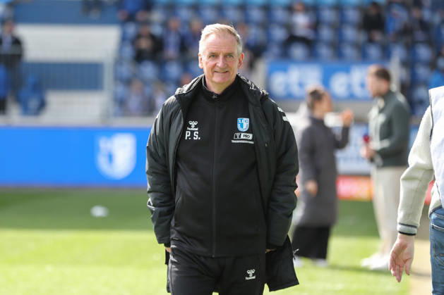 04 04 2026, xgox, Fußball 2 Bundesliga, 1 FC Magdeburg VfL Bochum emspor, v l Petrik Sander Magdeburg, Trainer Portrait, Portraet, Einzelbild DFL DFB REGULATIONS PROHIBIT ANY USE OF PHOTOGRAPHS as IMAGE SEQUENCES and or QUASI VIDEO Magdeburg