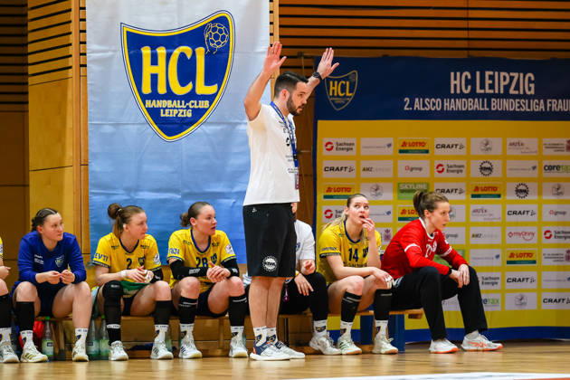 Erik Toepfer HC Leipzig, Head Coach gives instructions, gestures, HC Leipzig vs HC Roedertal, Handball, 2 Alsco Handball Bundesliga Women, Matchday 05, Season 2025 2026, 05 04 2026, HC Leipzig vs HC Roedertal, Handball, 2 Alsco Handball Bundesliga Women, Matchday 05, Season 2025 2026, 05 04 2026 Leipzig Copyright: xEibner-Pressefoto LauraxRoemerx EP_LRR