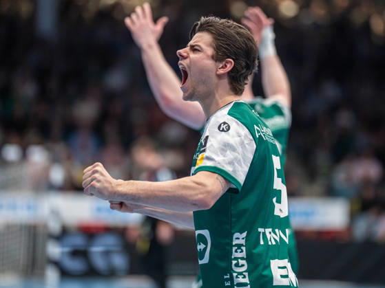 Rutger ten Velde Frisch Auf Goeppingen, 05 cheers loudly, Frisch Auf Goeppingen vs SC Magdeburg, Handball, 1 Bundesliga, Men, 2025 2026 season, 05 04 2026, Frisch Auf Goeppingen vs SC Magdeburg, Handball, 1 Bundesliga, Men, 2025 2026 season, 05 04 2026 Goeppingen Copyright: xEibner-Pressefoto MichaelxSchmidx EP_MST