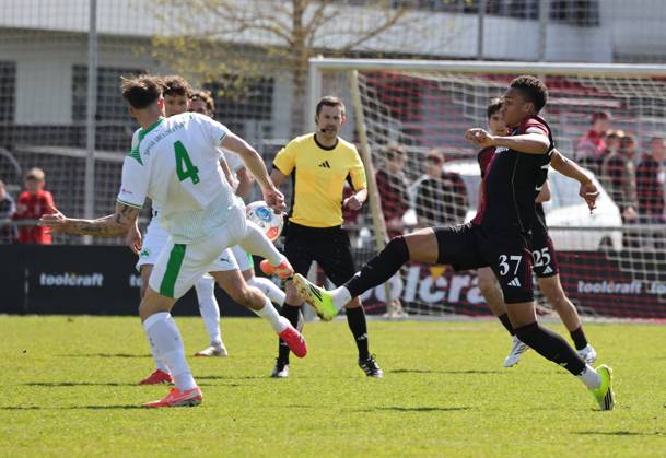 06 04 2026 Soccer Season 2025 2026 Regionalliga Bayern 27 Matchday 1 FC Nürnberg FCN II Club SpVgg Greuther Fürth II Kleeblatt U23 DaMa xdaxmax Noah König Koenig 4, SpVgg Greuther Fürth II Noah Maboulou 37, 1 FC Nürnberg FCN II