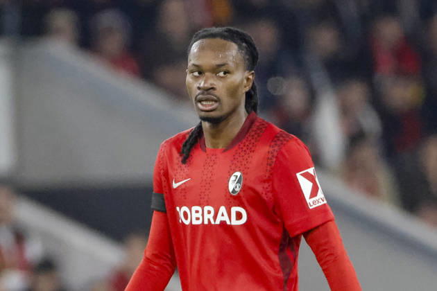 Jordy Makengo SC Freiburg, 33 , Germany, Football, UEFA Europa League, quarter-finals, 2025 2026, SC Freiburg vs Celta Vigo, 09 04 2026, Freiburg im Breisgau Europa Park Stadion Stadion am Deutschland Copyright: xGrantxHubbsx