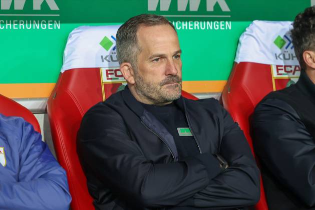 Head Coach Manuel Baum FC Augsburg , FC Augsburg vs TSG 1899 Hoffenheim, Football, 1 Bundesliga, 29 Matchday, 10 04 2026 DFB regulations prohibit any use of photographs as image sequences and or quasi video Augsburg Bayern Germany Copyright: xkolbert-press ChristianxKolbertx