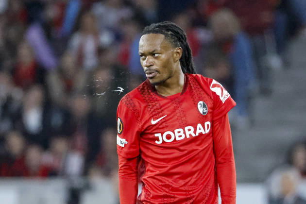 Jordy Makengo SC Freiburg, 33 , Germany, Football, UEFA Europa League, quarter-finals, 2025 2026, SC Freiburg vs Celta Vigo, 09 04 2026, Freiburg im Breisgau Europa Park Stadion Stadion am Deutschland Copyright: xGrantxHubbsx