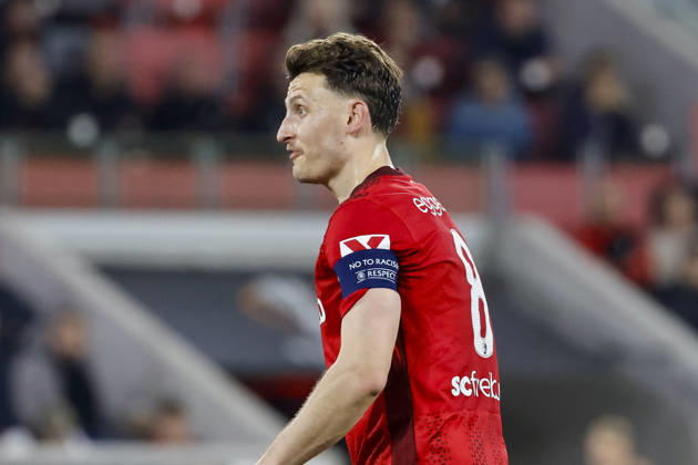 Maximilian Eggestein SC Freiburg, 08 , facial expression, facial expression, emotion , Germany, football, UEFA Europa League, quarter-final, 2025 2026, SC Freiburg vs Celta Vigo, 09 04 2026, Freiburg im Breisgau Europa Park Stadion Stadion am Deutschland Copyright: xGrantxHubbsx