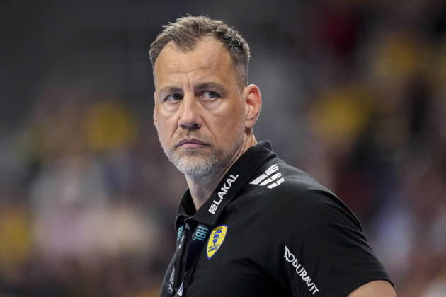 Maik Machulla coach, head coach, RNL , single picture, single photo, action, action, portrait, portrait, 11 04 2026, Mannheim Germany , Handball, Bundesliga, Rhein Neckar Löwen SG Flensburg Handewitt xozx