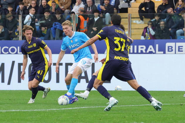 NapoliÕs Rasmus Hojlund during the Serie A soccer match between Parma and Napoli at the Ennio Tardini Stadium in Parma Italy - Sunday, 12 april 2026. - Soccer .  Copyright: xAlbertoxMariani LaPressex