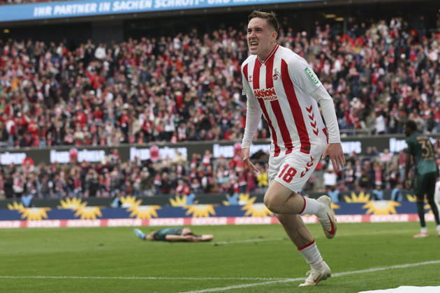 Isak Johannesson 1 FC Köln celebrates after scoring her team s third goal during the Bundesliga match between 1 FC Köln and SV Werder Bremen at RheinEnergieSTADION on April 12, 2026 in Cologne, Germany, Germany Photo by Oliver Kaelke DeFodi Images Isak Johannesson 1 FC Köln celebrates after scoring her team s third goal during the Bundesliga match between 1 FC Köln and SV Werder Bremen at RheinEnergieSTADION on April 12, 2026 in Köln, Germany Photo by Oliver Kaelke DeFodi Images DFL regulations prohibit any use of photographs as image sequences and or quasi video Photo by Oliver Kaelke DeFodi Images