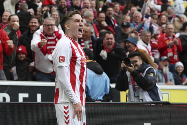 Isak Johannesson 1 FC Köln celebrates after scoring her team s third goal during the Bundesliga match between 1 FC Köln and SV Werder Bremen at RheinEnergieSTADION on April 12, 2026 in Cologne, Germany, Germany Photo by Oliver Kaelke DeFodi Images Isak Johannesson 1 FC Köln celebrates after scoring her team s third goal during the Bundesliga match between 1 FC Köln and SV Werder Bremen at RheinEnergieSTADION on April 12, 2026 in Köln, Germany Photo by Oliver Kaelke DeFodi Images DFL regulations prohibit any use of photographs as image sequences and or quasi video Photo by Oliver Kaelke DeFodi Images