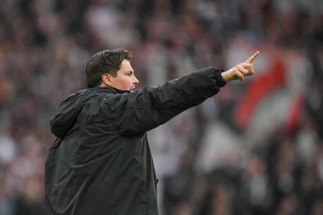 Trainer Merlin Polzin Hamburger SV gestures, gestures during the Bundesliga match between VfB Stuttgart and Hamburger SV, MHPArena Stuttgart am 12 April 2026 in Stuttgart, Germany Photo by Harry Langer DeFodi Images Trainer Merlin Polzin Hamburger SV gestures during the Bundesliga match between VfB Stuttgart and Hamburger SV at MHPArena Stuttgart on April 12, 2026 in Stuttgart, Germany Photo by Harry Langer DeFodi Images DFL regulations prohibit any use of photographs as image sequences and or quasi video Photo by Harry Langer DeFodi Images DFL regulations prohibit any use of photographs as image sequences and or quasi video