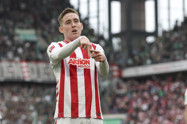 Isak Johannesson 1 FC Köln celebrates after scoring his team s third goal during the Bundesliga match between 1 FC Köln and SV Werder Bremen at RheinEnergieSTADION on April 12, 2026 in Cologne, Germany, Germany Photo by Oliver Kaelke DeFodi Images Isak Johannesson 1 FC Köln celebrates after scoring his team s third goal during the Bundesliga match between 1 FC Köln and SV Werder Bremen at RheinEnergieSTADION on April 12, 2026 in Köln, Germany Photo by Oliver Kaelke DeFodi Images DFL regulations prohibit any use of photographs as image sequences and or quasi video Photo by Oliver Kaelke DeFodi Images