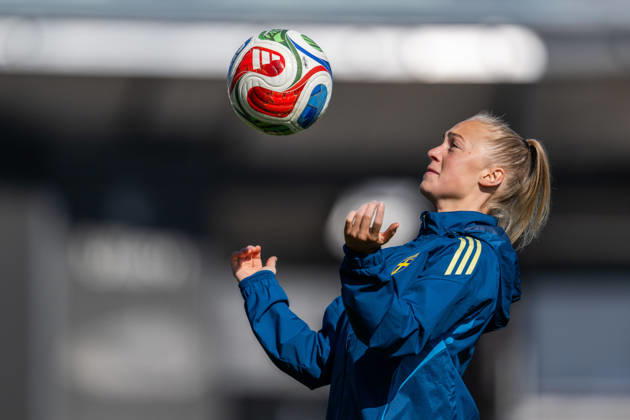 260416 Hanna Bennison of the Swedish women s national football team during a training session on April 16, 2026 in Gothenburg Photo Mathias Bergeld BILDBYRAN code MB MB1364 fotboll football soccer fotball vm kval kval fifa womens world cup qualifier qualifier träning practice training sverige dam bbeng women kvinner  Copyright: MATHIASxBERGELD BB260416MB023