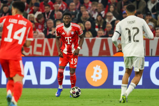 Alphonso Davies FC Bayern Muenchen, 19 with ball, GER, FC Bayern Muenchen vs Real Madrid CF, Football, UEFA Champions League, quarter-final, second leg, 2025 2026 season, 15 04 2026, GER, FC Bayern Muenchen vs Real Madrid CF, Football, UEFA Champions League, quarter-final, second leg, 2025 2026 season, 15 04 2026 Muenchen Copyright: xEibner-Pressefoto JennixMaulx EP_JML