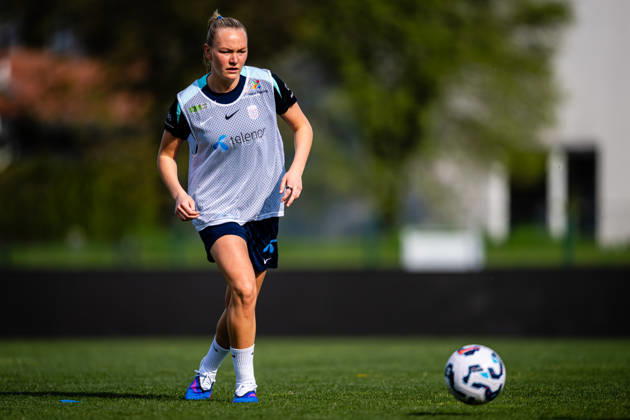 260417 Frida Maanum of the Norwegian women™s national football team during a training session on April 17, 2026 in Ptuj Photo Marius Simensen BILDBYRAN Cop 238 bbeng dam fifa women s world cup qualifier football fotball fotball norge norway practice soccer training trening träning Copyright: MARIUSxSIMENSEN BB260417BB193