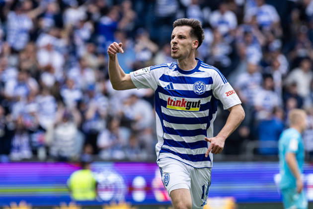 3 Liga MSV Duisburg TSG Hoffenheim II 18 04 2026 MSV Duisburg celebrates the goal, 3 1 by Conor Noß MSV Duisburg, 14 3 Liga MSV Duisburg TSG Hoffenheim II Schauinsland Reisen Arena, Duisburg, 18 04 2026 DFB regulations prohibit any use of photographs as image sequences and or quasi video Copyright: xBEAUTIFULxSPORTS Buriakovx