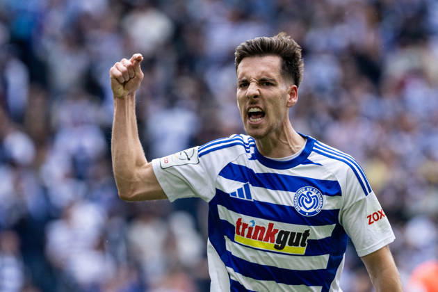 3 Liga MSV Duisburg TSG Hoffenheim II 18 04 2026 MSV Duisburg celebrates the goal, 3 1 by Conor Noß MSV Duisburg, 14 3 Liga MSV Duisburg TSG Hoffenheim II Schauinsland Reisen Arena, Duisburg, 18 04 2026 DFB regulations prohibit any use of photographs as image sequences and or quasi video Copyright: xBEAUTIFULxSPORTS Buriakovx