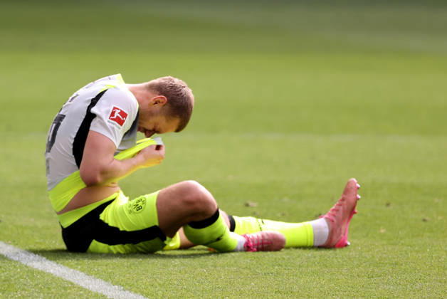 18 04 2026, xtvx, Soccer 1 Bundesliga, TSG 1899 Hoffenheim Borussia Dortmund v l Julian Ryerson Borussia Dortmund Portrait DFL DFB REGULATIONS PROHIBIT ANY USE OF PHOTOGRAPHS as IMAGE SEQUENCES and or QUASI VIDEO Sinsheim