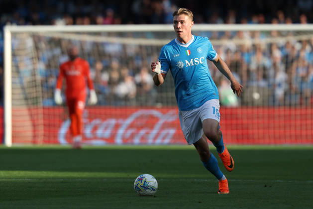 Napoli™s Rasmus Hojlund during the Serie A soccer match between Napoli and Lazio at the Diego Armando Maradona Stadium in Naples, southern italy - Saturday , April 18 , 2026. - Soccer .  Copyright: xAlessandroxGarofalo LaPressex