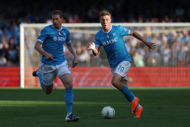 Napoli™s Rasmus Hojlund during the Serie A soccer match between Napoli and Lazio at the Diego Armando Maradona Stadium in Naples, southern italy - Saturday , April 18 , 2026. - Soccer .  Copyright: xAlessandroxGarofalo LaPressex