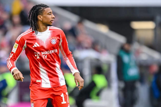 Michael Olise FC Bayern München Schaut waehrend des spiels der Bundesliga zwischen FC Bayern München und VfB Stuttgart, Allianz Arena am 19 April 2026 in München, Germany Photo by Harry Langer DeFodi Images Michael Olise FC Bayern München Looks on during the Bundesliga match between FC Bayern München and VfB Stuttgart at Allianz Arena on April 19, 2026 in München, Germany Photo by Harry Langer DeFodi Images DFL regulations prohibit any use of photographs as image sequences and or quasi video Photo by Harry Langer DeFodi Images DFL regulations prohibit any use of photographs as image sequences and or quasi video