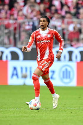 Michael Olise FC Bayern München in action, am Ball, Einzelaktion waehrend des spiels der Bundesliga zwischen FC Bayern München und VfB Stuttgart, Allianz Arena am 19 April 2026 in München, Germany Photo by Harry Langer DeFodi Images Michael Olise FC Bayern München controls the Ball during the Bundesliga match between FC Bayern München and VfB Stuttgart at Allianz Arena on April 19, 2026 in München, Germany Photo by Harry Langer DeFodi Images DFL regulations prohibit any use of photographs as image sequences and or quasi video Photo by Harry Langer DeFodi Images DFL regulations prohibit any use of photographs as image sequences and or quasi video