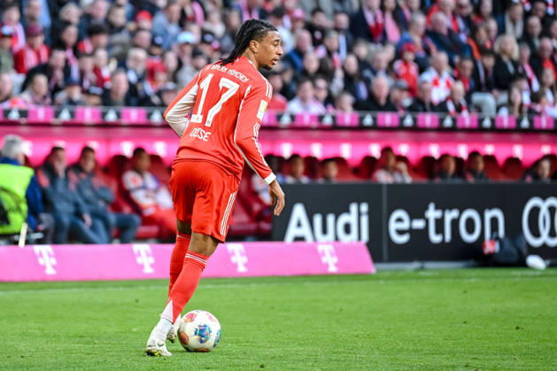 Michael Olise FC Bayern München in action, am Ball, Einzelaktion waehrend des spiels der Bundesliga zwischen FC Bayern München und VfB Stuttgart, Allianz Arena am 19 April 2026 in München, Germany Photo by Harry Langer DeFodi Images Michael Olise FC Bayern München controls the Ball during the Bundesliga match between FC Bayern München and VfB Stuttgart at Allianz Arena on April 19, 2026 in München, Germany Photo by Harry Langer DeFodi Images DFL regulations prohibit any use of photographs as image sequences and or quasi video Photo by Harry Langer DeFodi Images DFL regulations prohibit any use of photographs as image sequences and or quasi video