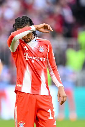Michael Olise FC Bayern Munich gestures, gestures during the Bundesliga match between FC Bayern Munich and VfB Stuttgart, Allianz Arena on April 19, 2026 in Munich, Germany Photo by Harry Langer DeFodi Images Michael Olise FC Bayern Munich gestures during the Bundesliga match between FC Bayern Munich and VfB Stuttgart at Allianz Arena on April 19, 2026 in München, Germany Photo by Harry Langer DeFodi Images DFL regulations prohibit any use of photographs as image sequences and or quasi video Photo by Harry Langer DeFodi Images DFL regulations prohibit any use of photographs as image sequences and or quasi video