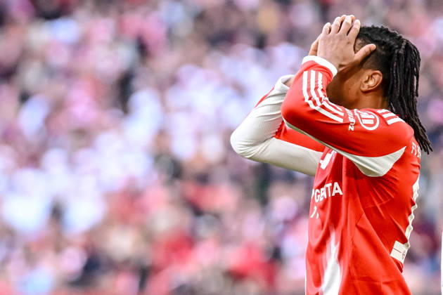 Michael Olise FC Bayern Munich gestures, gestures during the Bundesliga match between FC Bayern Munich and VfB Stuttgart, Allianz Arena on April 19, 2026 in Munich, Germany Photo by Harry Langer DeFodi Images Michael Olise FC Bayern Munich gestures during the Bundesliga match between FC Bayern Munich and VfB Stuttgart at Allianz Arena on April 19, 2026 in München, Germany Photo by Harry Langer DeFodi Images DFL regulations prohibit any use of photographs as image sequences and or quasi video Photo by Harry Langer DeFodi Images DFL regulations prohibit any use of photographs as image sequences and or quasi video