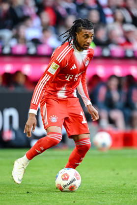 Michael Olise FC Bayern München in action, am Ball, Einzelaktion waehrend des spiels der Bundesliga zwischen FC Bayern München und VfB Stuttgart, Allianz Arena am 19 April 2026 in München, Germany Photo by Harry Langer DeFodi Images Michael Olise FC Bayern München controls the Ball during the Bundesliga match between FC Bayern München and VfB Stuttgart at Allianz Arena on April 19, 2026 in München, Germany Photo by Harry Langer DeFodi Images DFL regulations prohibit any use of photographs as image sequences and or quasi video Photo by Harry Langer DeFodi Images DFL regulations prohibit any use of photographs as image sequences and or quasi video