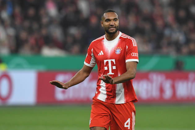 Jonathan Tah FC Bayern Muenchen, 4 gestures GER, Bayer 04 Leverkusen vs FC Bayern Muenchen, Football, DFB Pokal Semi-Final, Season 2025 2026, 22 04 2026 DFL REGULATES PROHIBIT ANY USE OF PHOTOGRAPHS AS IMAGE SEQUENCES AND OR QUASI VIDEO GER, Bayer 04 Leverkusen vs FC Bayern Muenchen, Football, DFB Pokal Semi-Final, Season 2025 2026, 22 04 2026 Leverkusen Copyright: xEibner-Pressefoto ThomasxThienelx EP_TTL