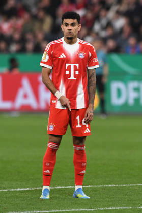 Luis Diaz FC Bayern Muenchen, 14 gestures GER, Bayer 04 Leverkusen vs FC Bayern Muenchen, Football, DFB Pokal Semi-Final, Season 2025 2026, 22 04 2026 DFL REGULATIONS PROHIBIT ANY USE OF PHOTOGRAPHS AS IMAGE SEQUENCES AND OR QUASI VIDEO GER, Bayer 04 Leverkusen vs FC Bayern Muenchen, Football, DFB Pokal Semi-Final, Season 2025 2026, 22 04 2026 Leverkusen Copyright: xEibner-Pressefoto ThomasxThienelx EP_TTL